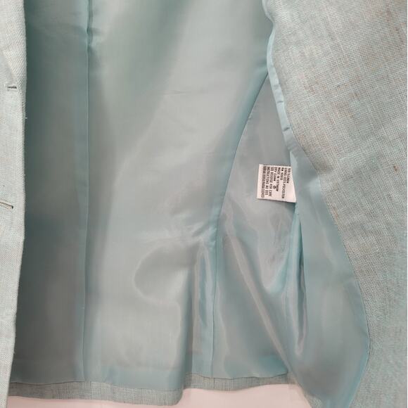 Le Suit Vintage 90s Pastel Linen Ladies Single Breasted Midi‎ Skirt Suit Set - Picture 13 of 16